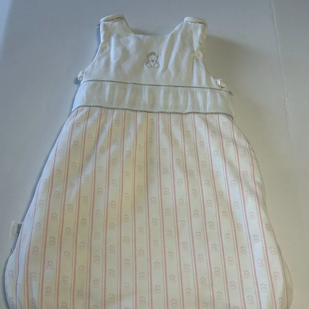 quilted baby girl white and pink sleep sack, infants